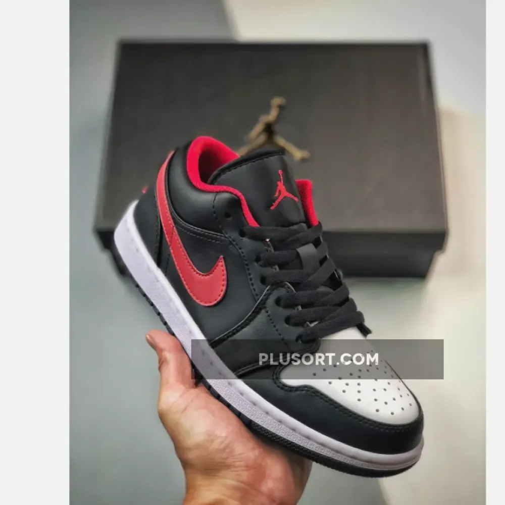 Air Jordan 1 Low White Toe Black/White-Red  553558-063