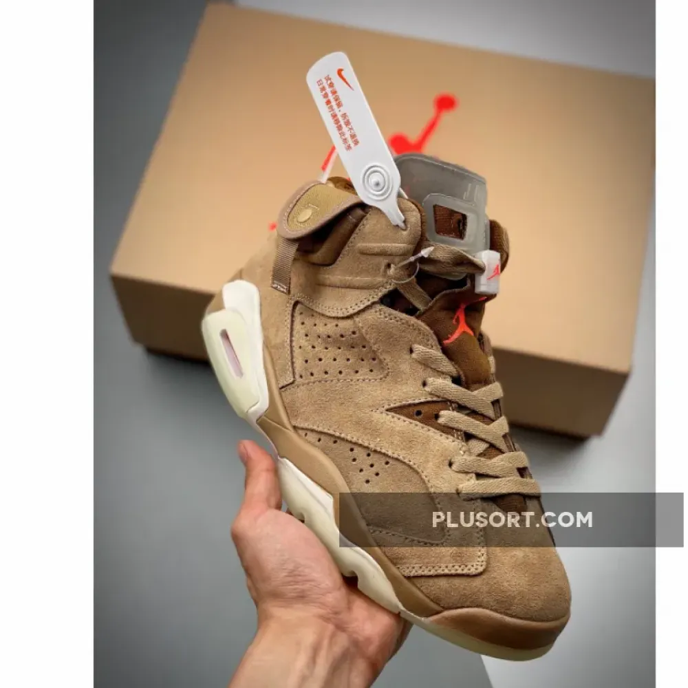 Travis Scott x Air Jordan 6 British Khaki/Sail/Bright Crimson DH0690-200