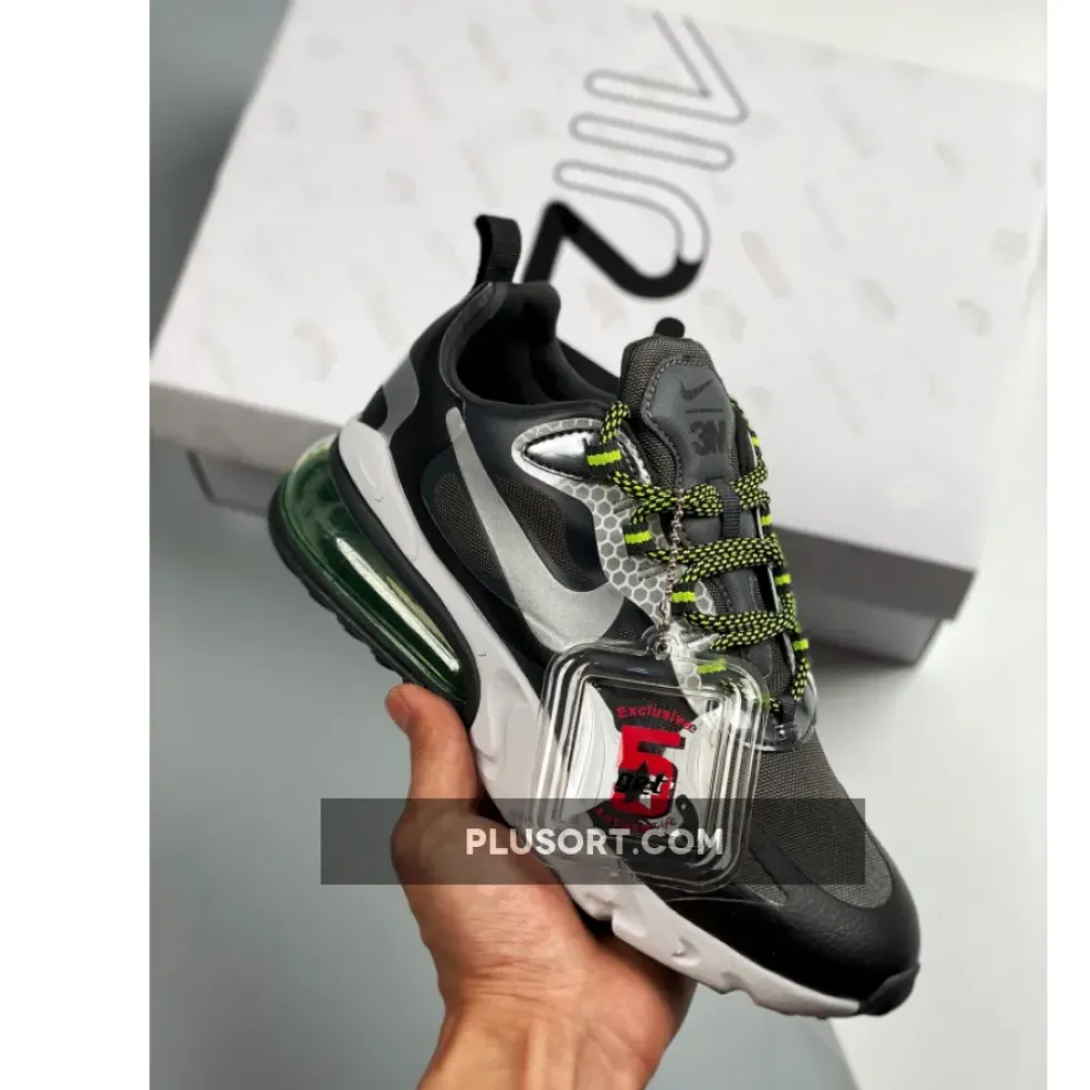 3M x Nike Air Max 270 React Black Reflective Silver  CT1647-001