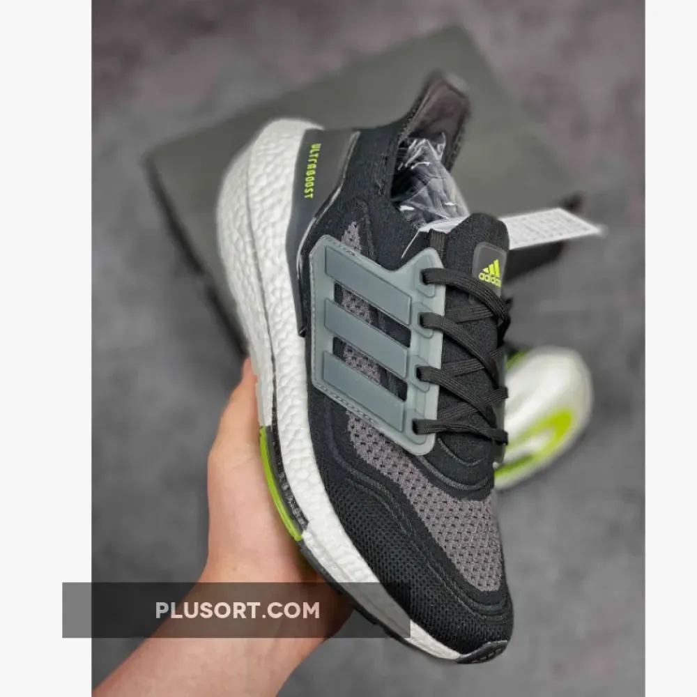 adidas UltraBOOST 21 Black/Silver Metallic/Solar Yellow FY0374