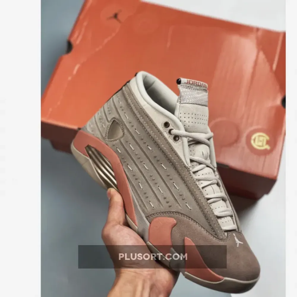 Clot x Air Jordan 14 Low Sepia Stone/Terra Blush-Desert Sand DC9857-200