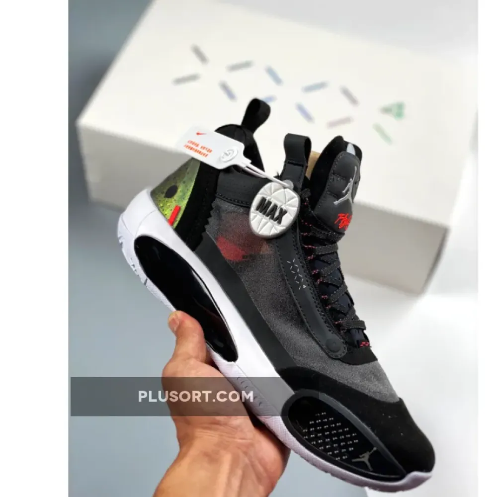 Air Jordan 34 Low “Heritage” Black/Metallic Silver-White-Red Orbit CU3473-001