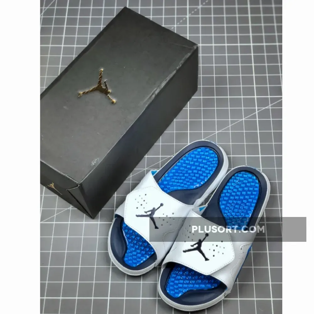 Air Jordan Hydro 5 White/Navy Blue-Royal Blue
