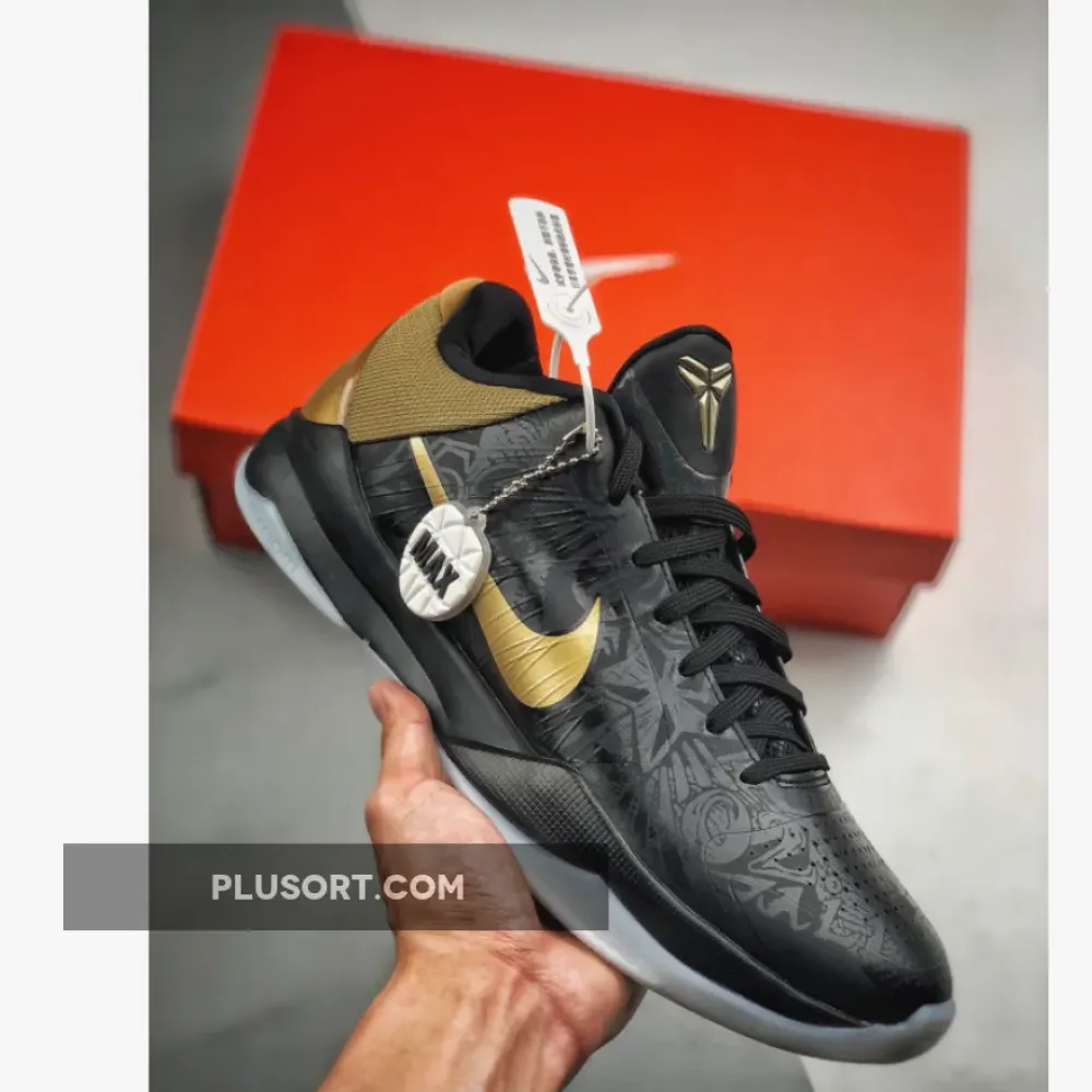 Nike Zoom Kobe 5 ‘Big Stage Away’ Black/Metallic Gold-White 386429-008