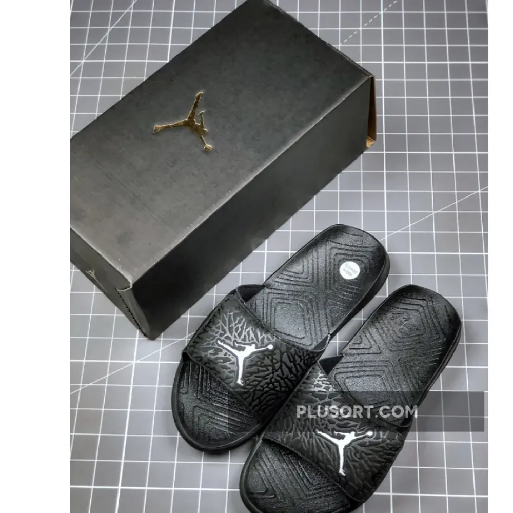 Air Jordan Hydro 7 Triple Black Slippers  BQ6290-016