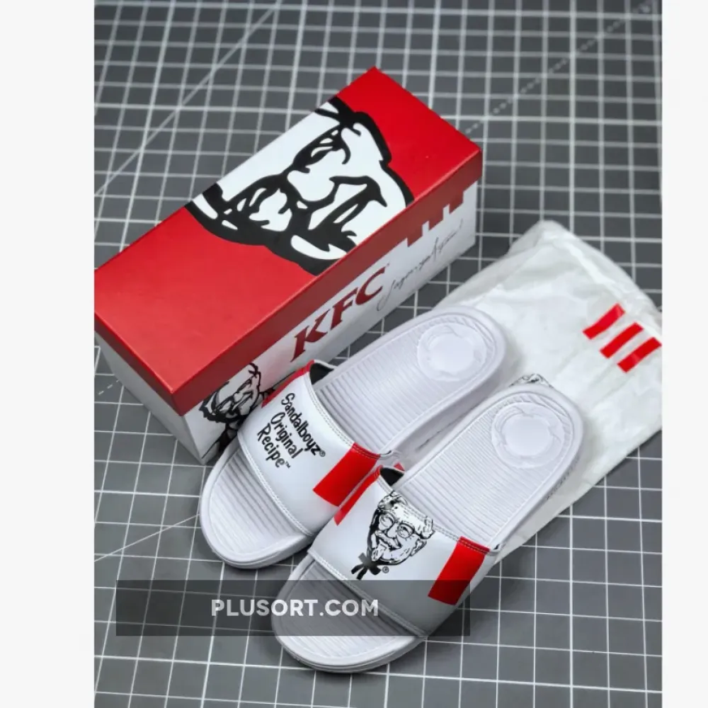 KFC x SANDALBOYZ Court Slides White Red