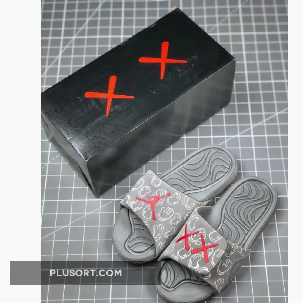 Kaws x Air Jordan 4 Cool Grey Slide Sandals