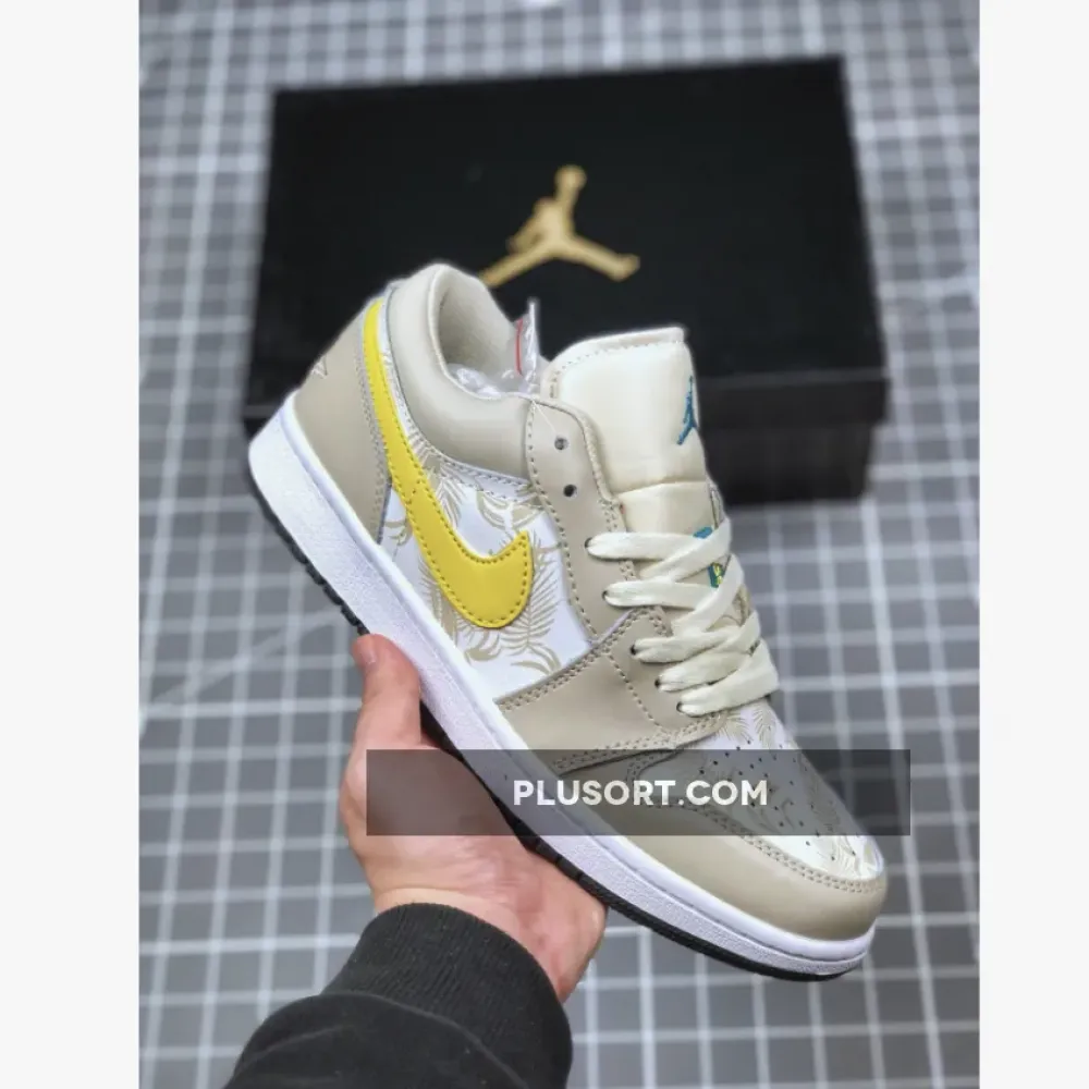Air Jordan 1 Low Light Orewood Brown/Amarillo-White-Laser Blue CK3022-107