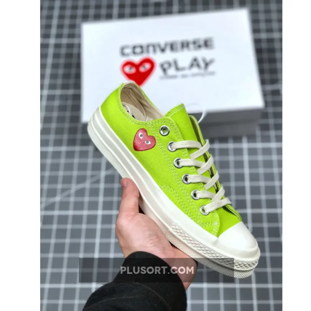 Converse x PLAY CDG Chuck 70 Low Top Acid Lime Green/Egret/High Risk Red 168302C