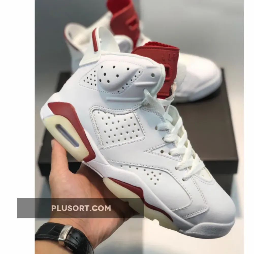 Air Jordan 6 Retro Off White/Maroon  384664-116