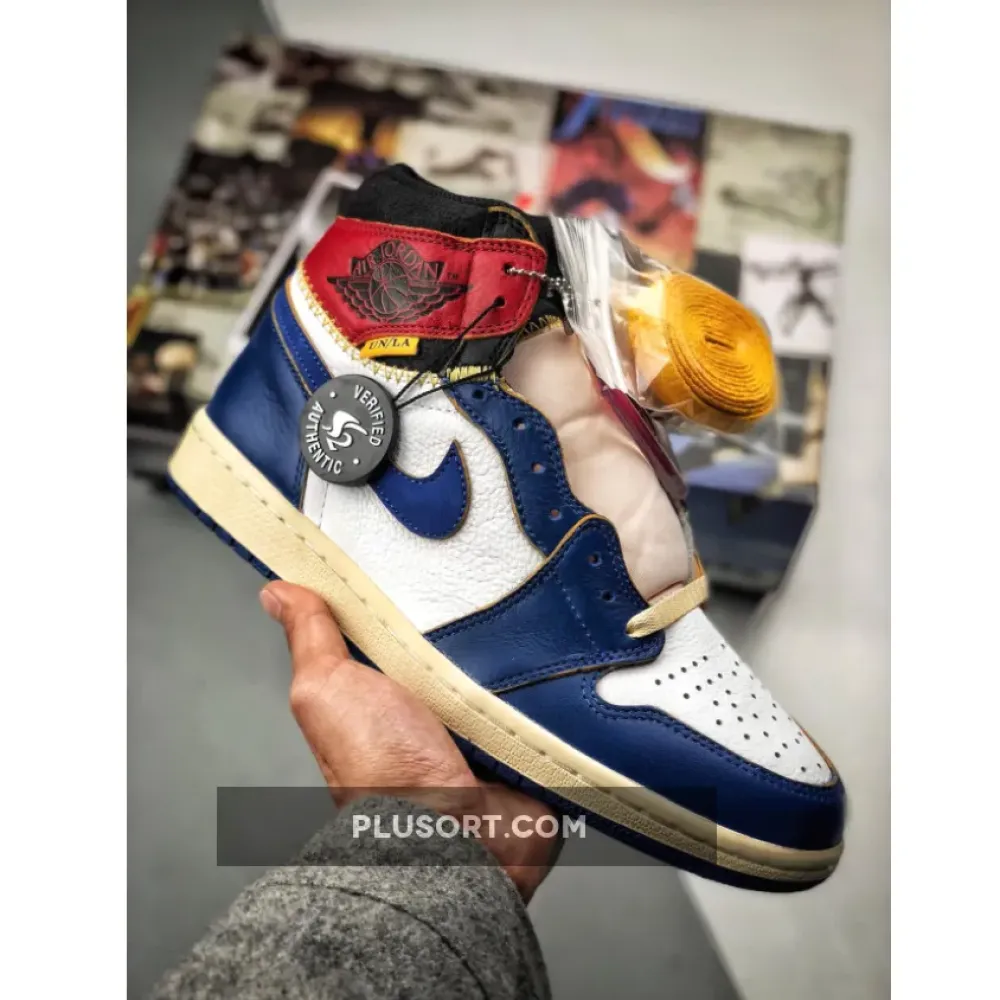 Union x Air Jordan 1 Retro High OG NRG White/Storm Blue-Varsity Red BV1300-146