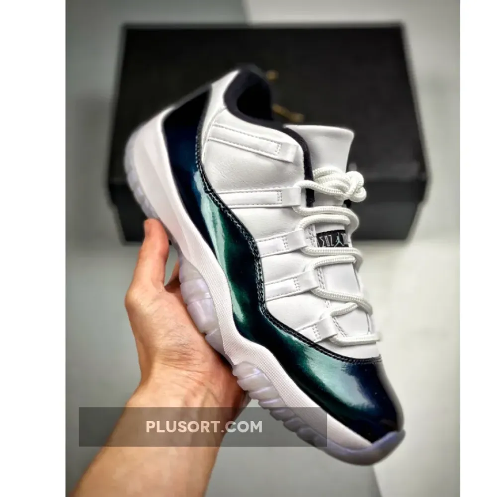 Air Jordan 11 Low “Easter” White/Emerald Rise-Black  528895-145
