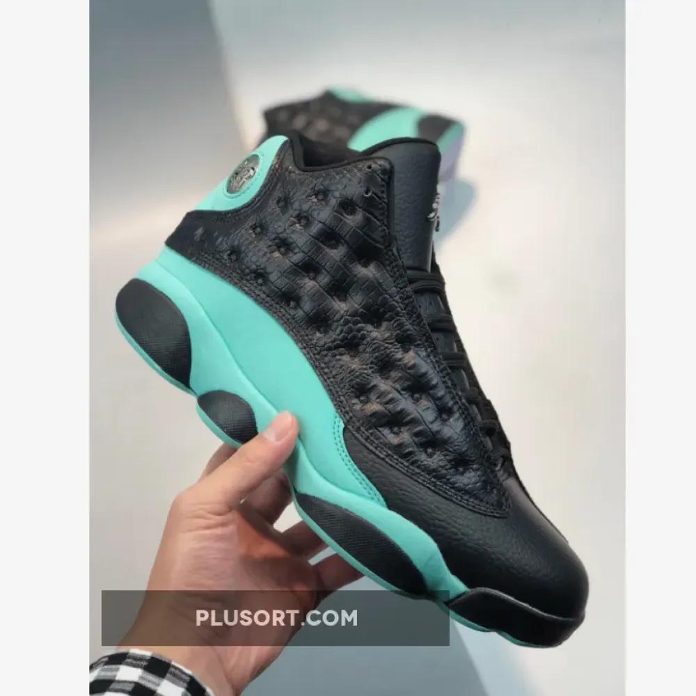 Air Jordan 13 Black/Island Green-Metallic Silver  414571-030