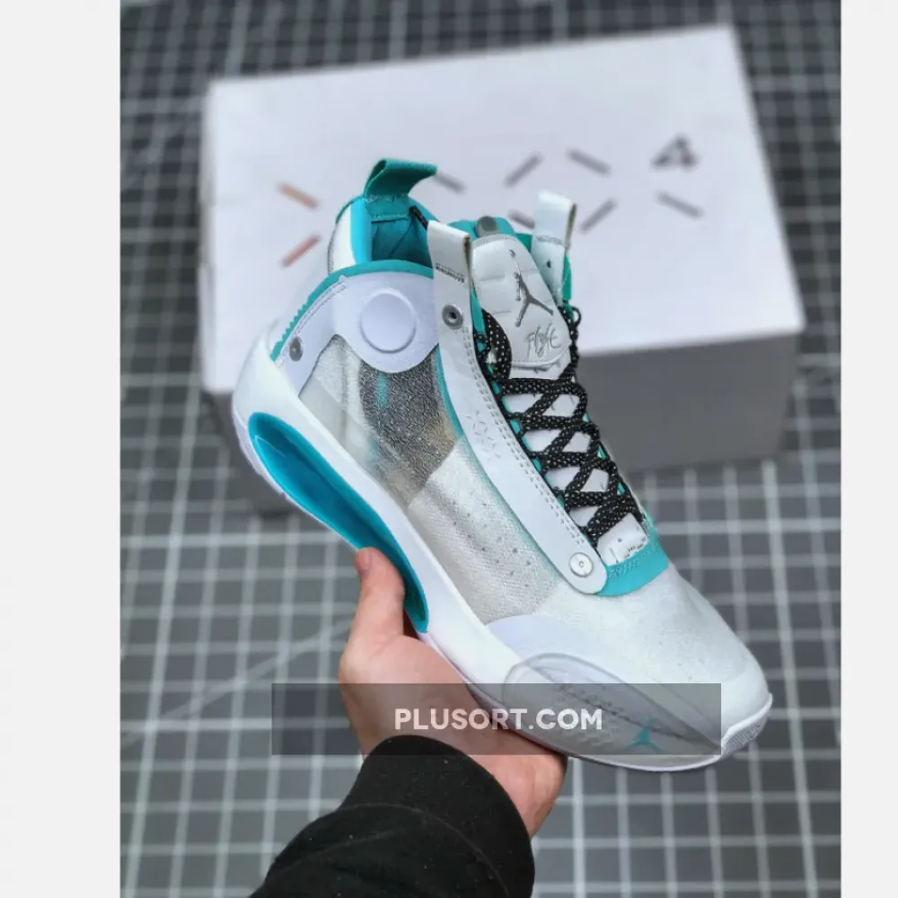 Air Jordan 34 “Snow Leopard” White/Aurora-Metallic Silver AR3240-103