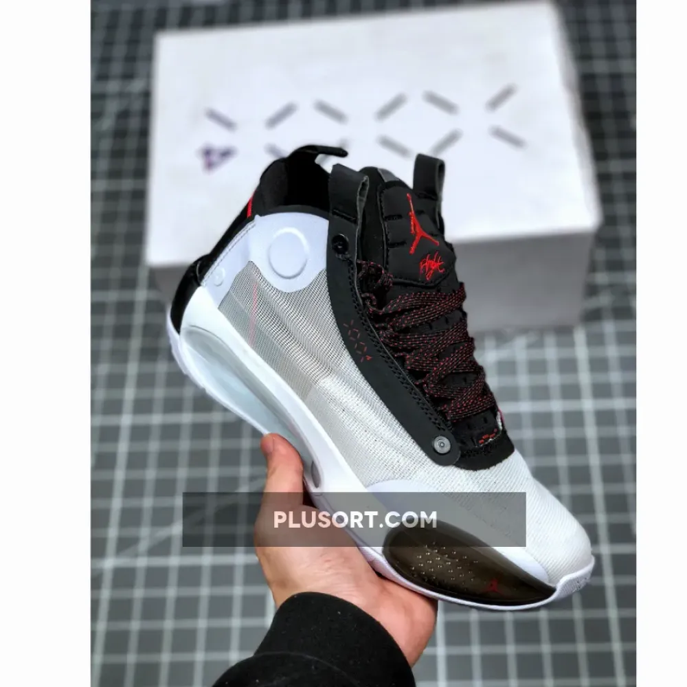 Air Jordan 34 “Bred” White/Orbit Red  AR3240-100