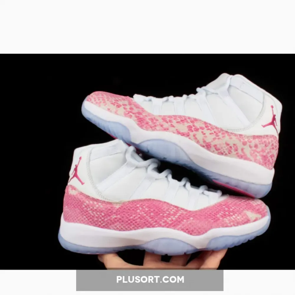 Air Jordan 11 High “Pink Snakeskin” White/Watermelon-Black