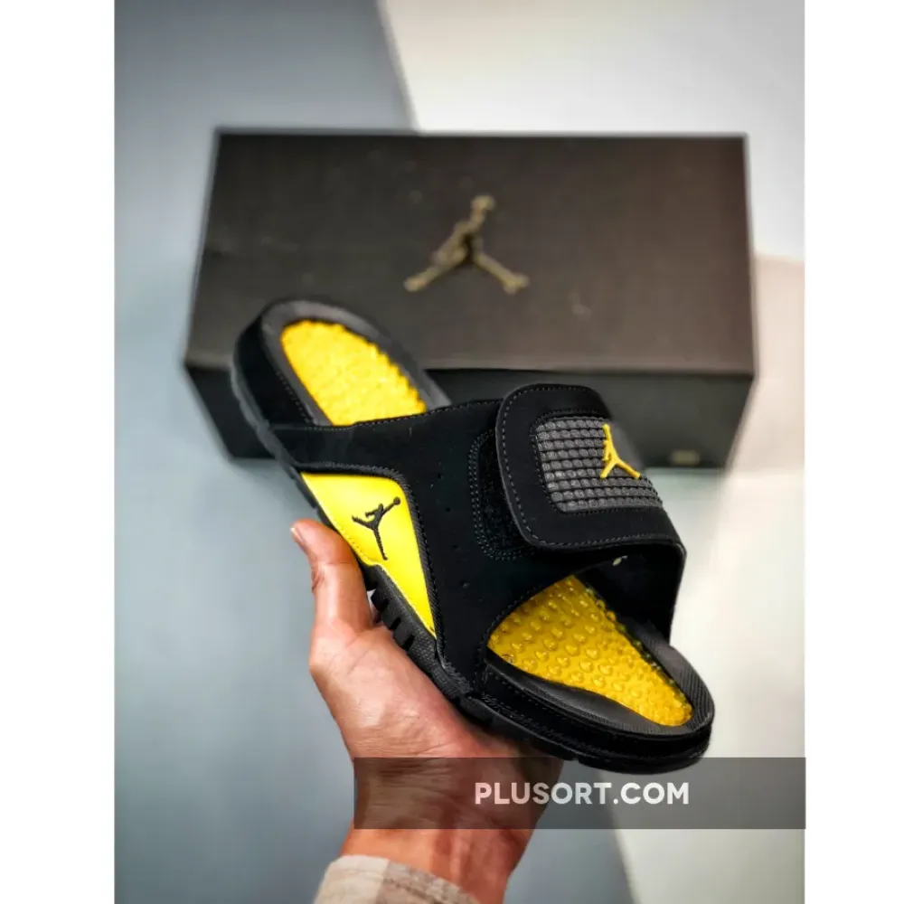jordan hydro 4 slide thunder black yellow  532225-017