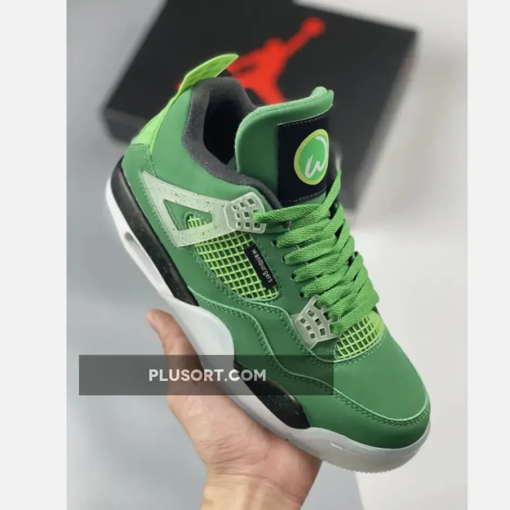 Air Jordan 4 Retro Wahlburgers PE Green White