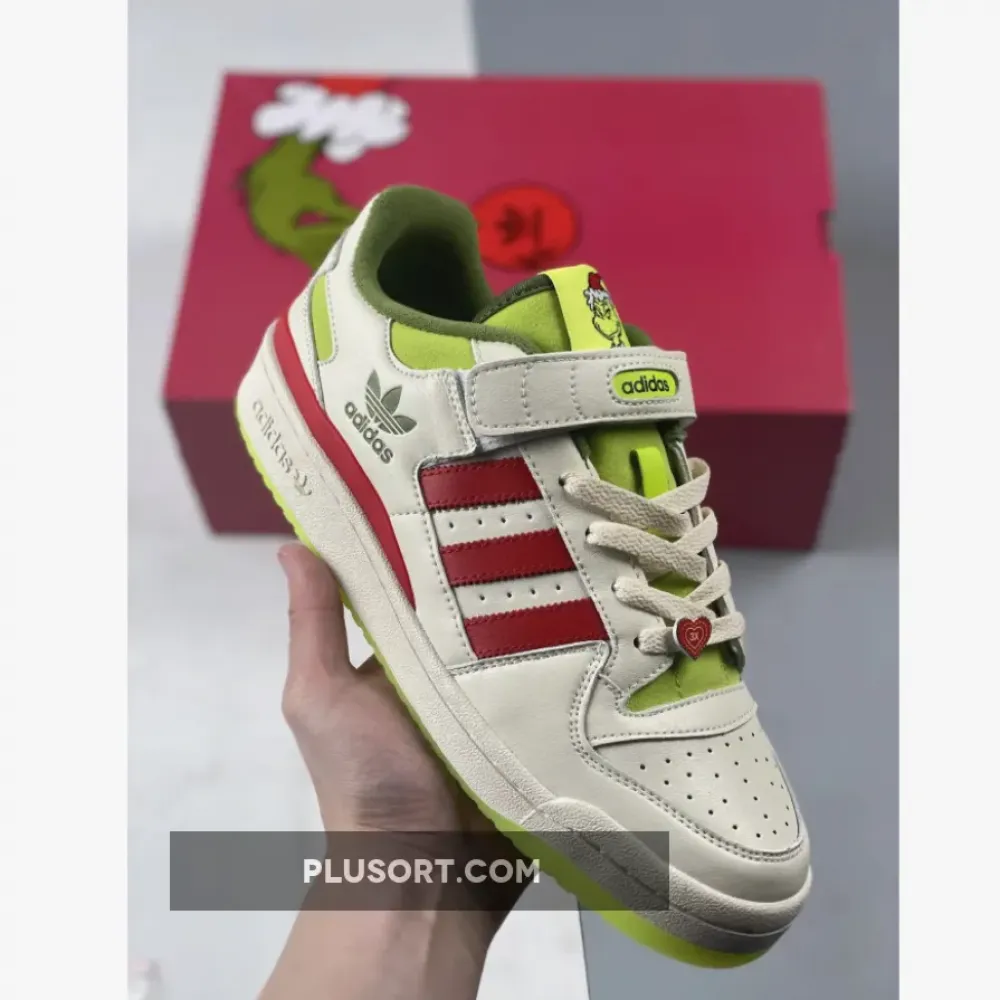 The Grinch x adidas Forum Low Cream White/Solar Slime  ID3512