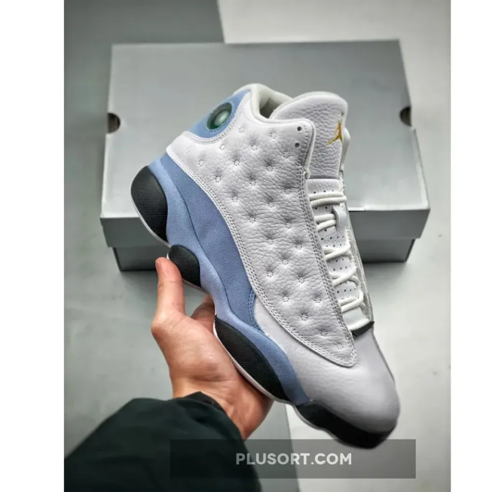 Air Jordan 13 White/Yellow Ochre-Blue Grey-Black  414571-170