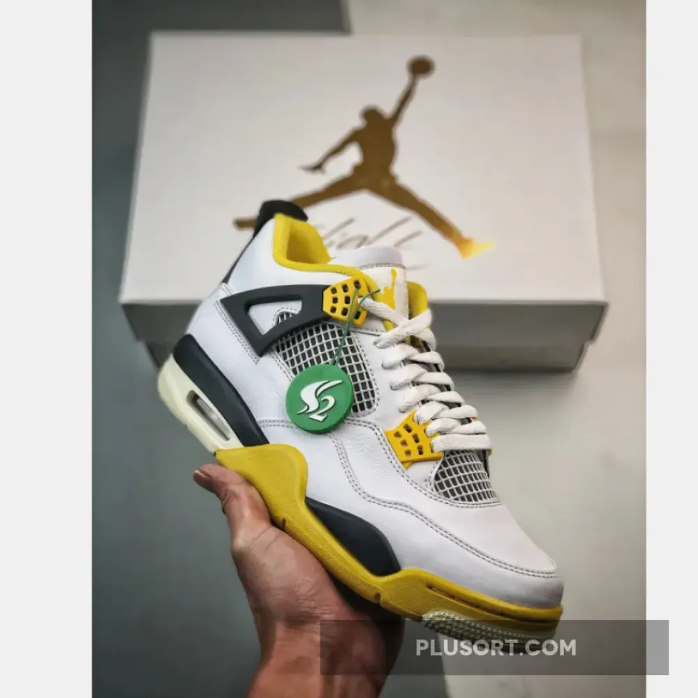 Air Jordan 4 White/Coconut Milk-Vivid Sulfur  AQ9129-101