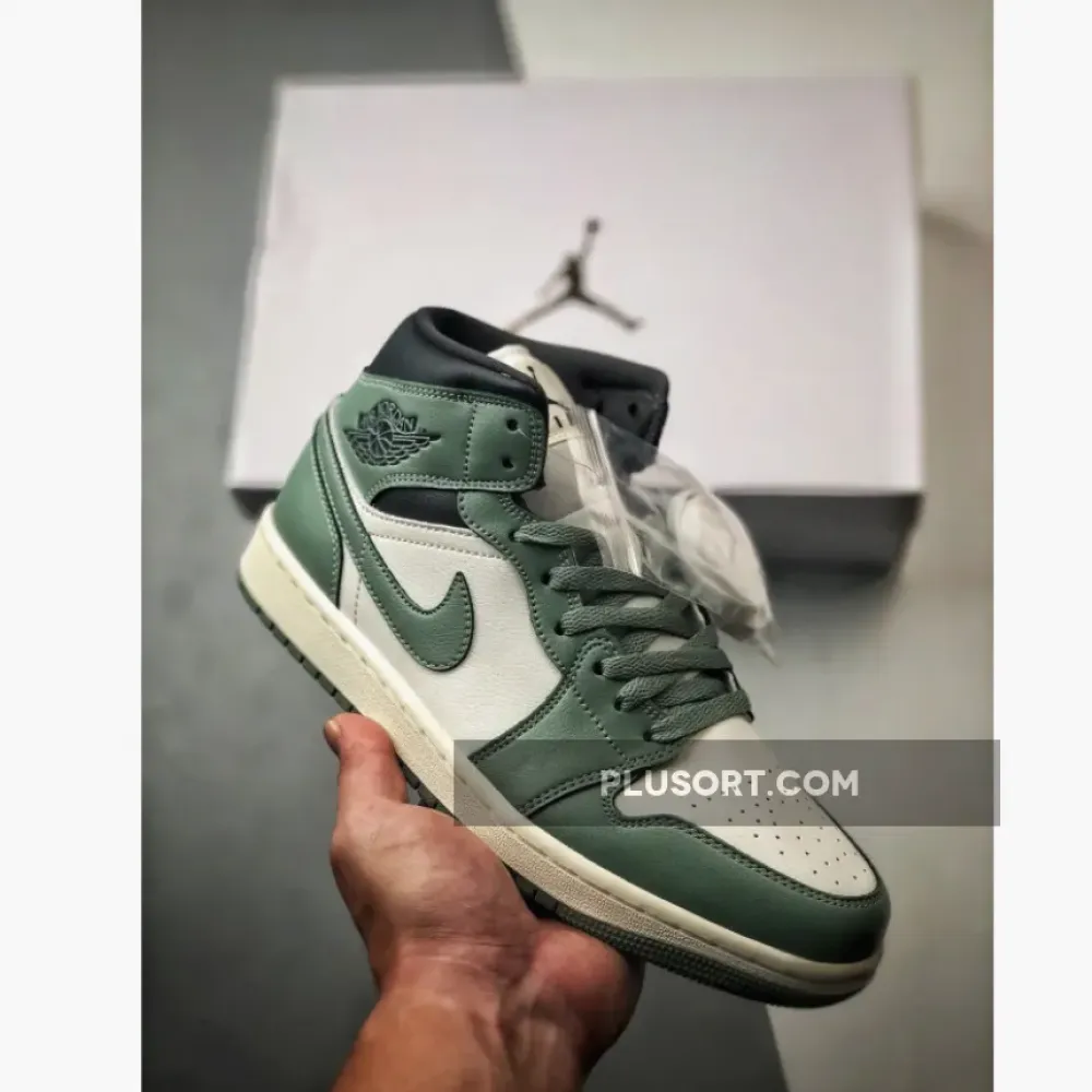 Air Jordan 1 Mid Sail/Anthracite-Jade Smoke  BQ6472-130
