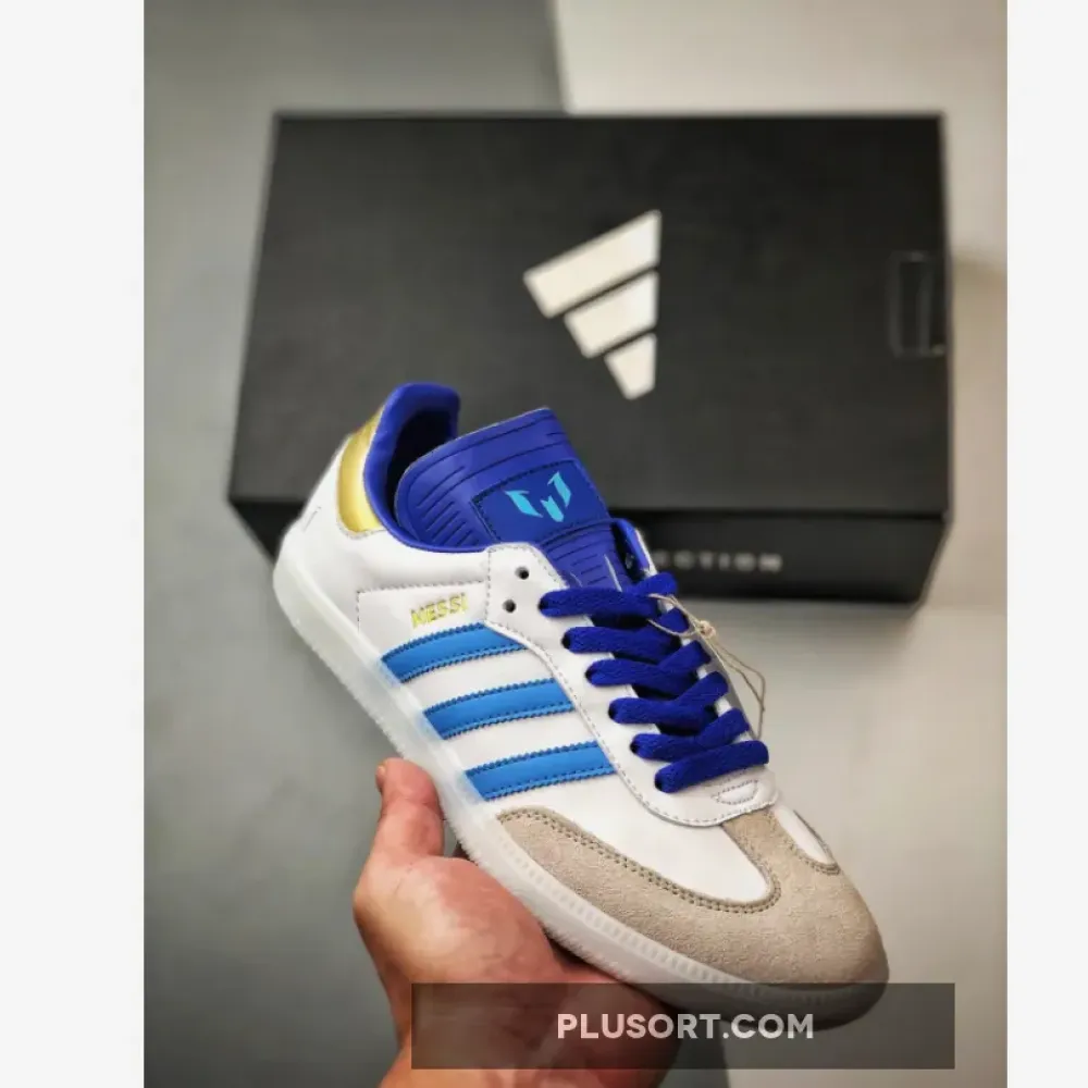 Lionel Messi x adidas Samba “Argentina” White/Lucid Blue  ID3550