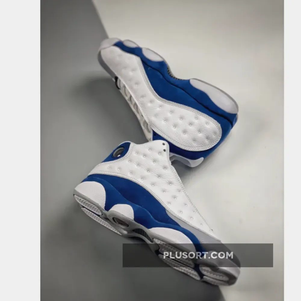 Air Jordan 13 White/Fire Red-French Blue-Light Steel Grey  414571-164