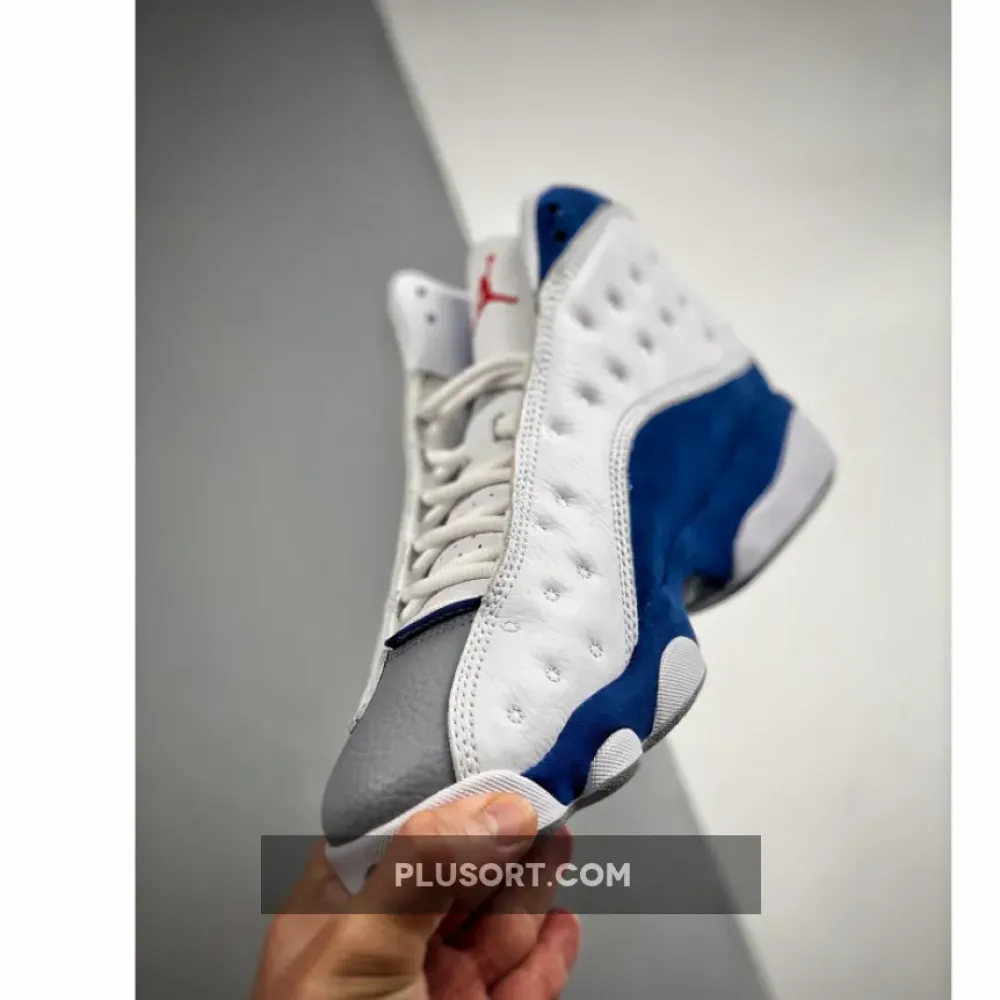 Air Jordan 13 White/Fire Red-French Blue-Light Steel Grey  414571-164