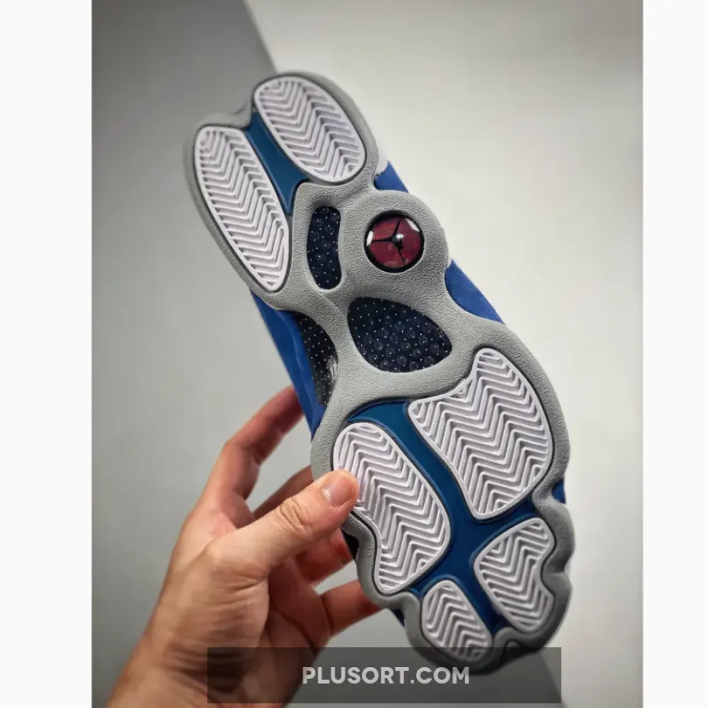 Air Jordan 13 White/Fire Red-French Blue-Light Steel Grey  414571-164