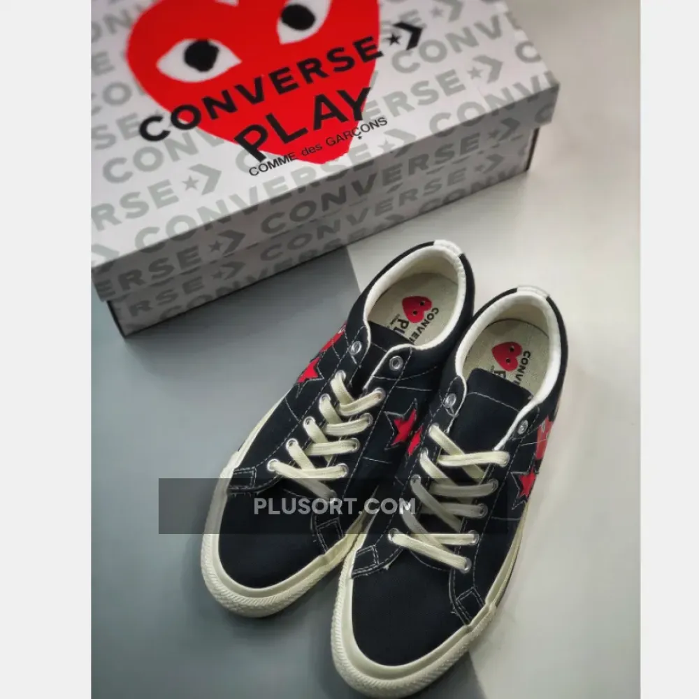 CDG PLAY x Converse One Star Low Black  A01791C