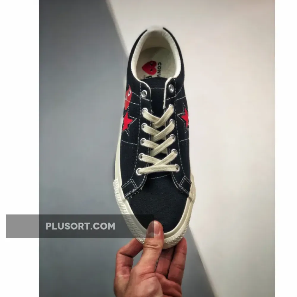CDG PLAY x Converse One Star Low Black  A01791C