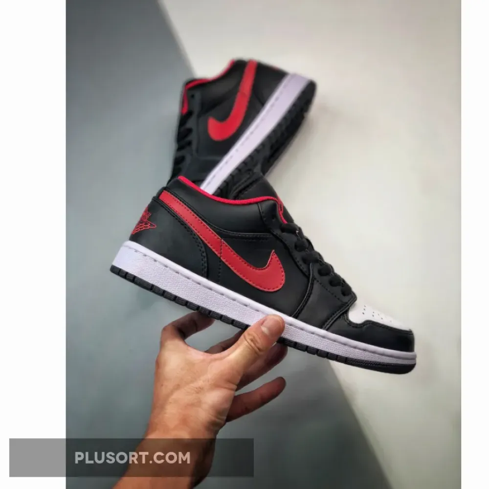 Air Jordan 1 Low White Toe Black/White-Red  553558-063