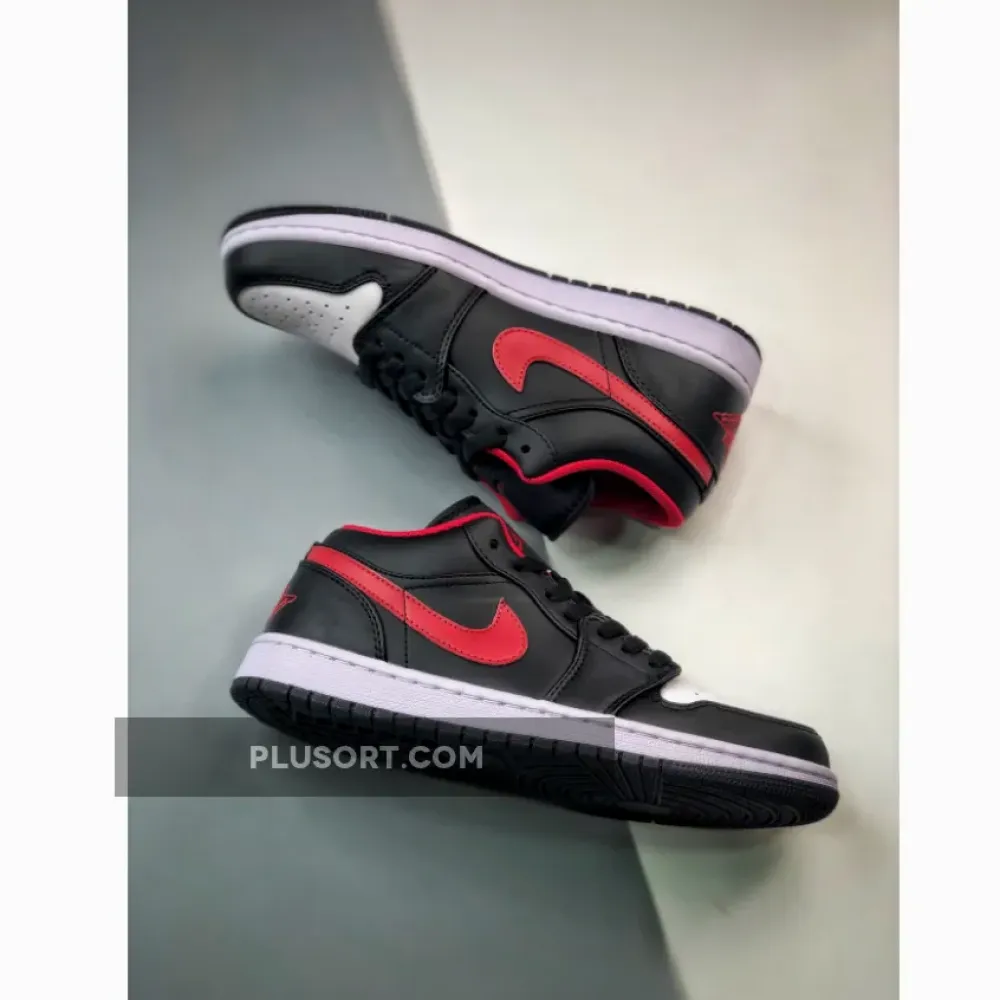 Air Jordan 1 Low White Toe Black/White-Red  553558-063
