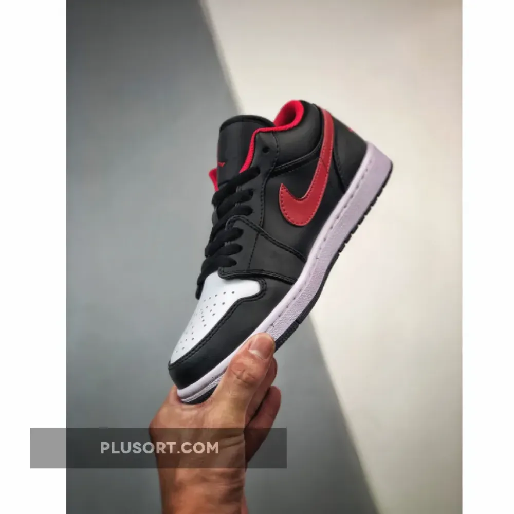 Air Jordan 1 Low White Toe Black/White-Red  553558-063