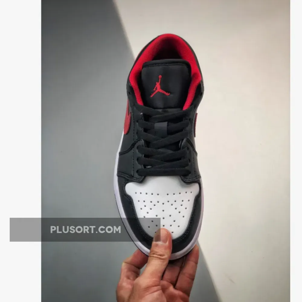 Air Jordan 1 Low White Toe Black/White-Red  553558-063