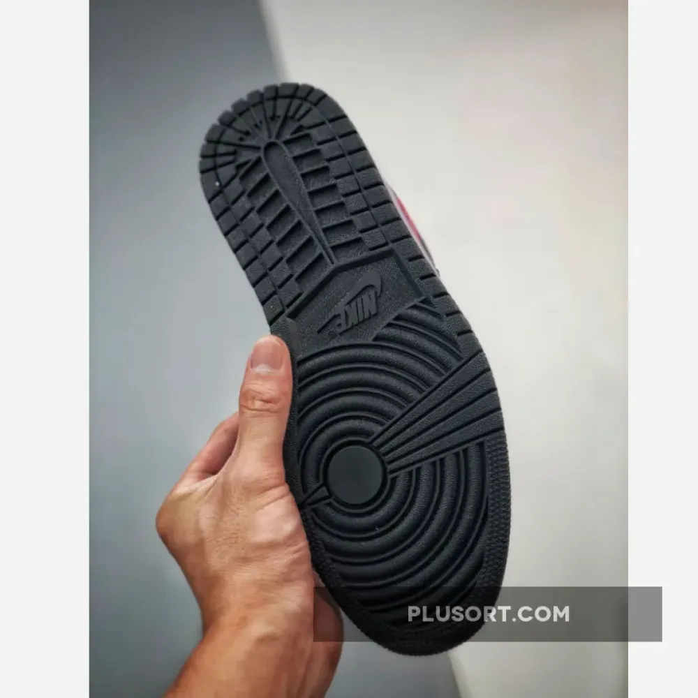 Air Jordan 1 Low White Toe Black/White-Red  553558-063