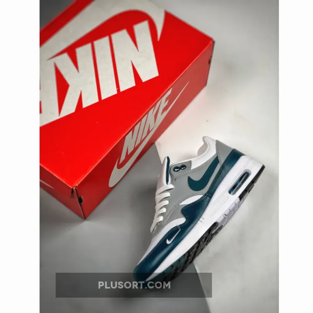 Nike Air Max 1 White/Dark Teal Green-Wolf Grey-Black DH4059-101