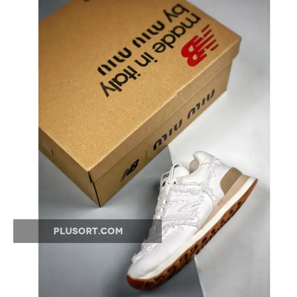 Miu Miu x New Balance 574 Denim White