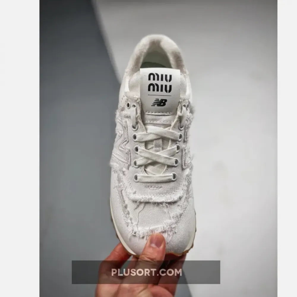 Miu Miu x New Balance 574 Denim White