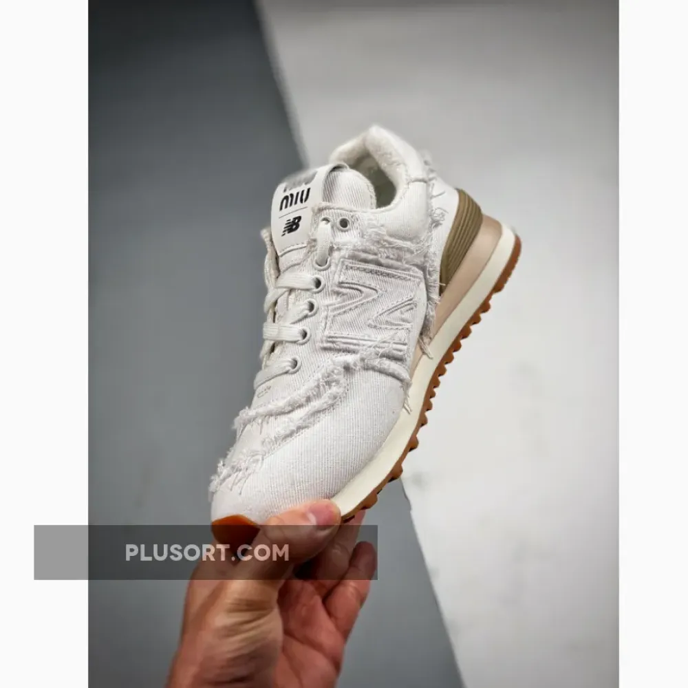 Miu Miu x New Balance 574 Denim White