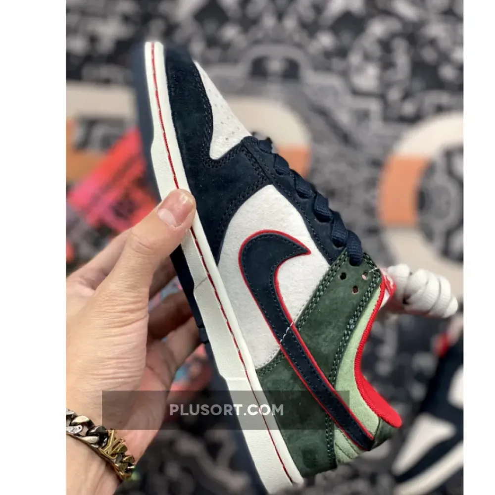 Nike Dunk Low Navy Green Red