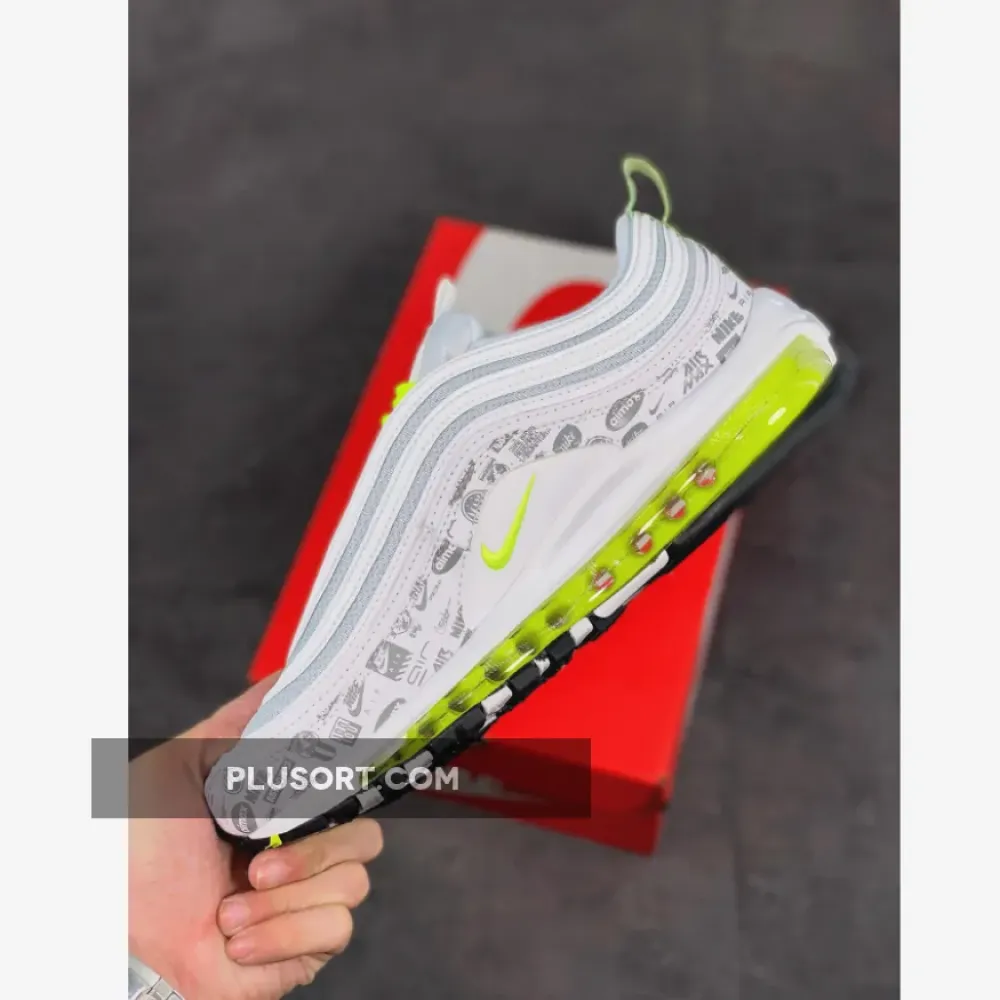 Nike Air Max 97 “Reflective Logo” White/Black-Pure Platinum-Volt DH0006-100