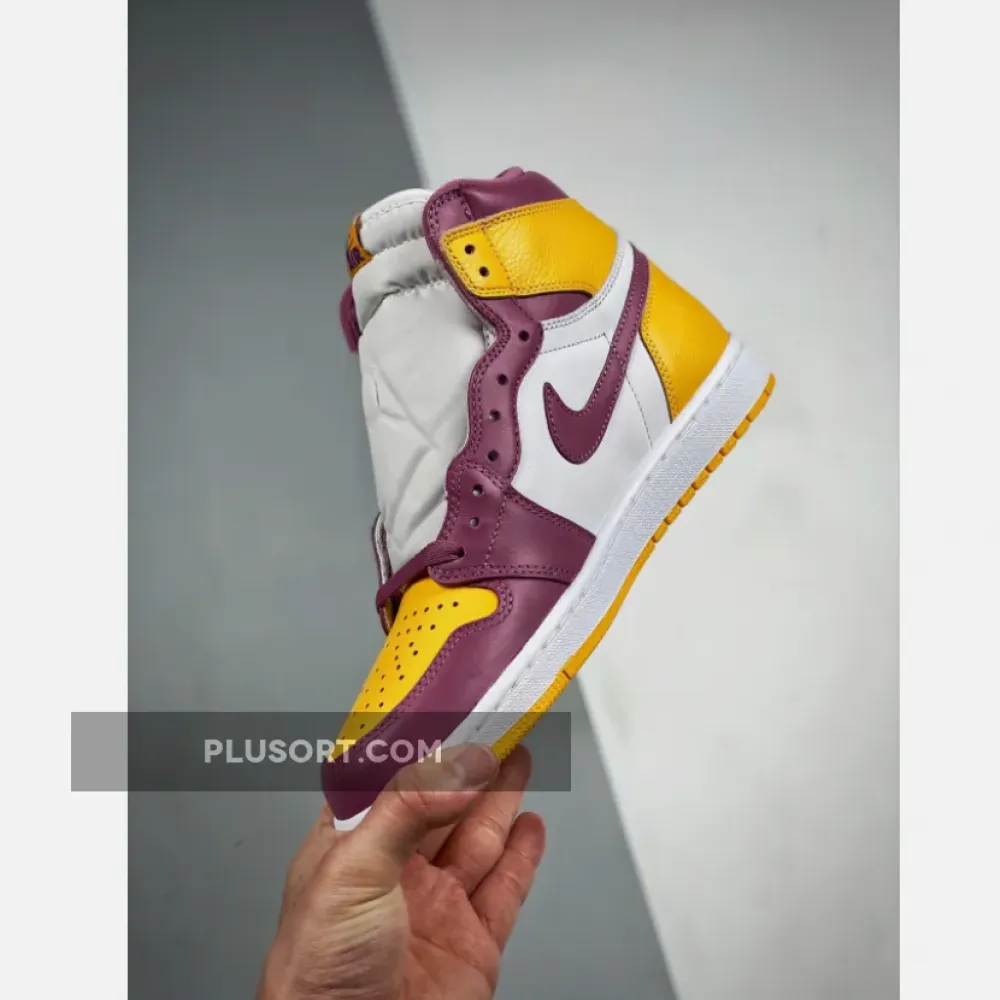 Air Jordan 1 High OG ‘Brotherhood’ University Gold/Light Bordeaux-White 555088-706