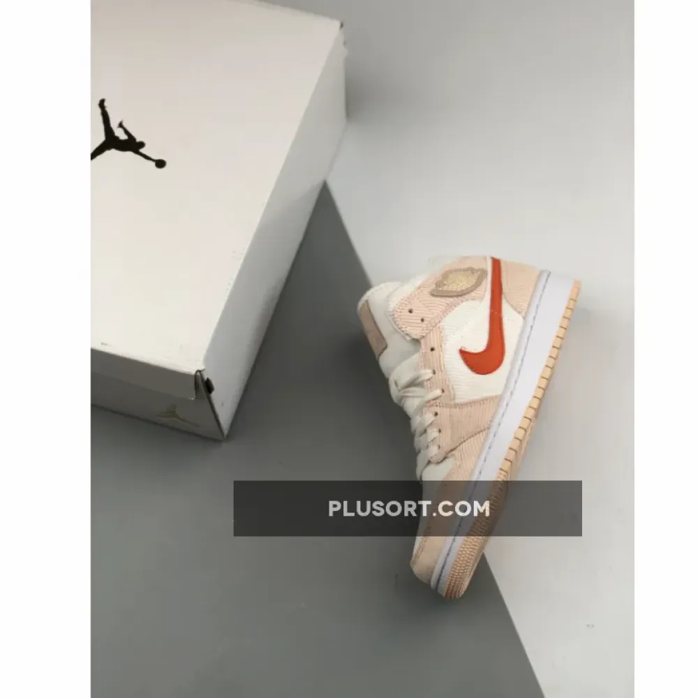 Air Jordan 1 Mid ‘Corduroy’ Sail/Orange Quartz DA8009-108