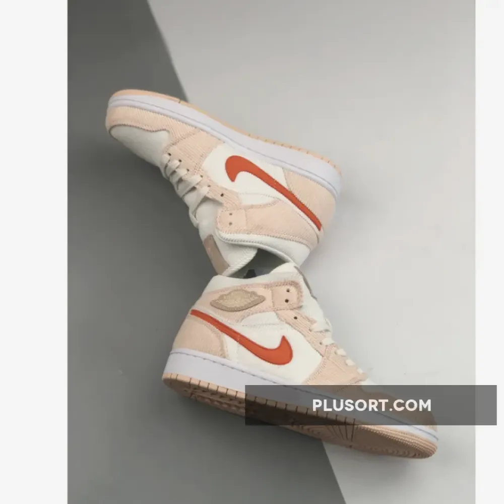 Air Jordan 1 Mid ‘Corduroy’ Sail/Orange Quartz DA8009-108