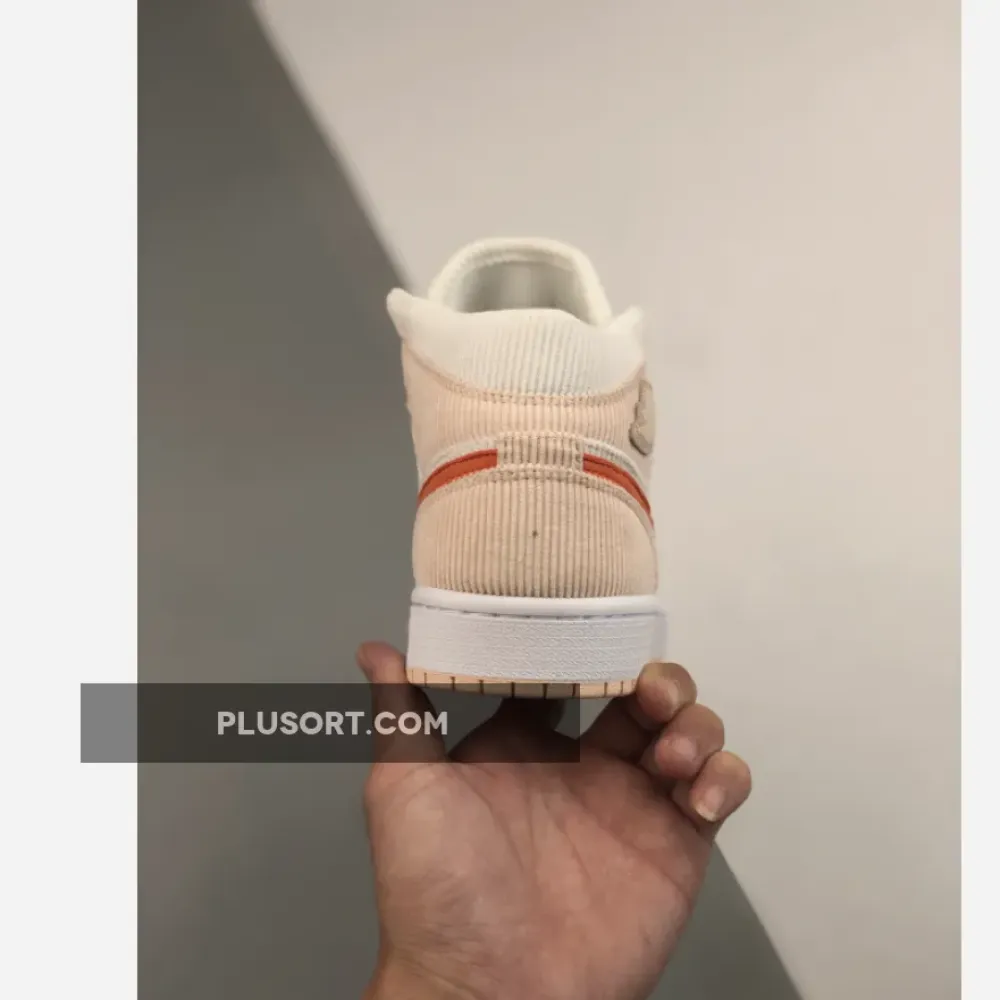 Air Jordan 1 Mid ‘Corduroy’ Sail/Orange Quartz DA8009-108