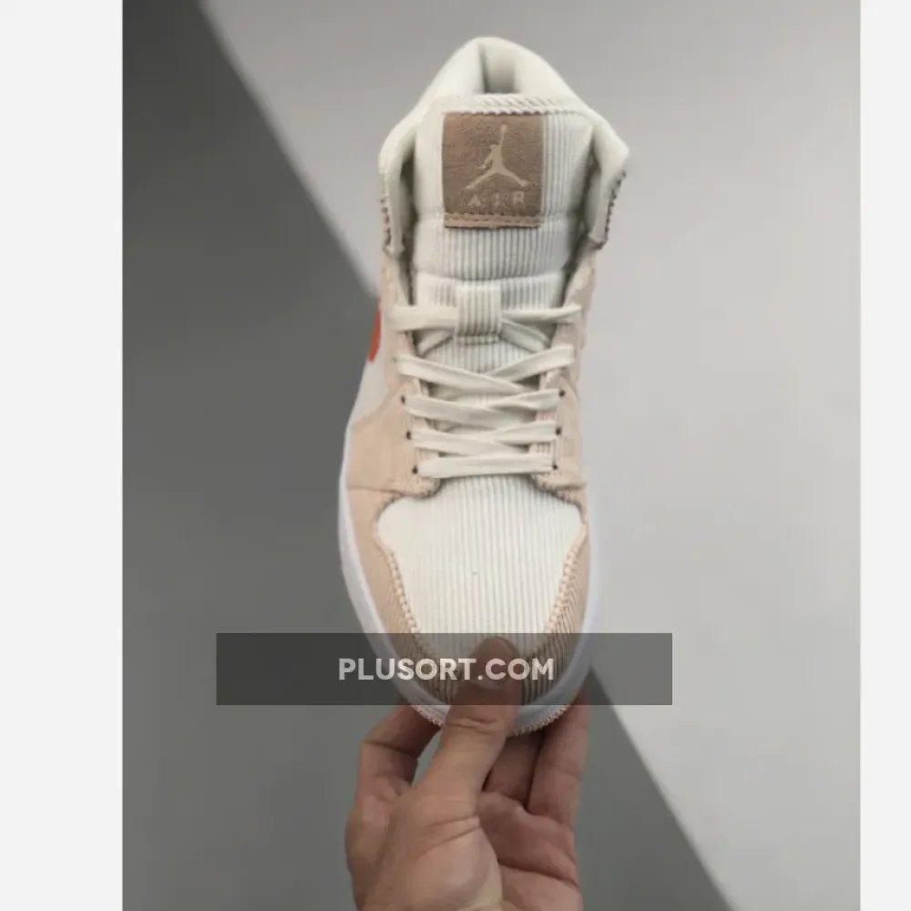 Air Jordan 1 Mid ‘Corduroy’ Sail/Orange Quartz DA8009-108