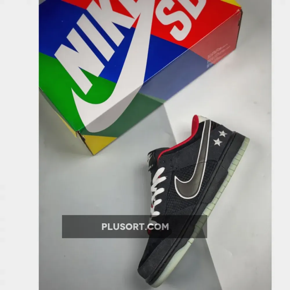 LPL x Nike Dunk Low Black/White-Bright Crimson DO2327-011