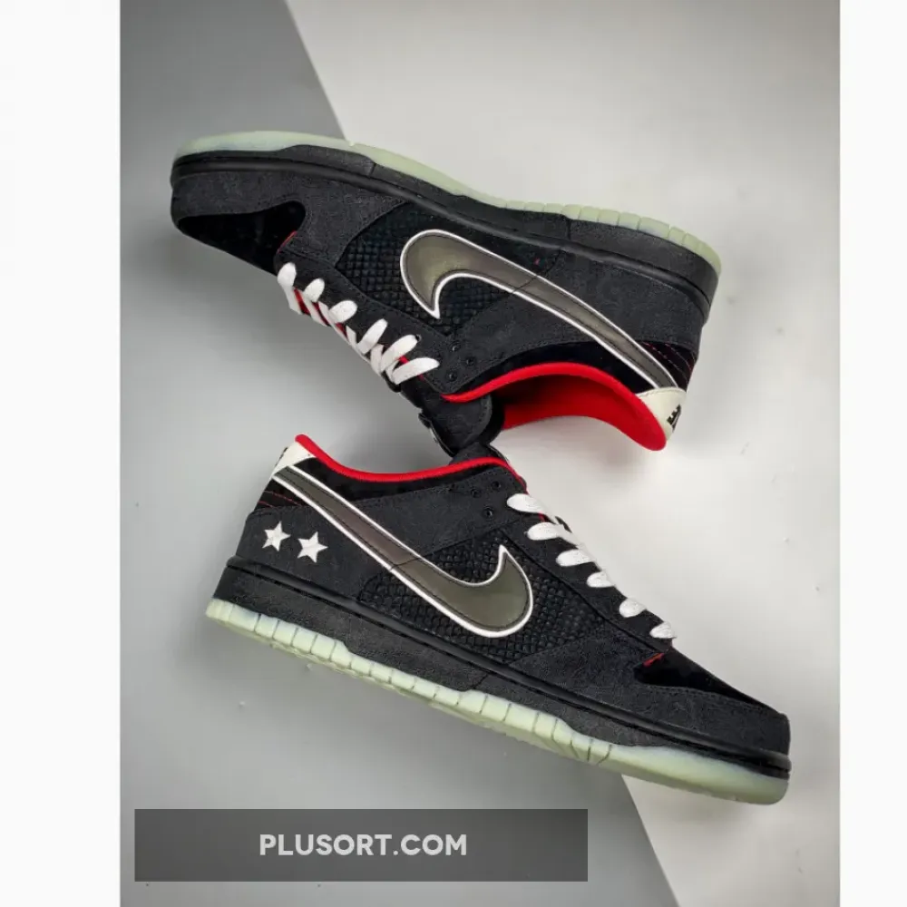LPL x Nike Dunk Low Black/White-Bright Crimson DO2327-011